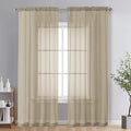 OVZME Taupe Sheer Curtains 84 Inches Long 2 Panels - Soft Light Filtering Window Sheer Panels for Living Room/Bedroom, Top Dual Rod Pocket, 1 Pair, Each 42Wx84L Inches