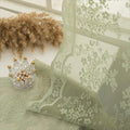 YJ YANJUN Vintage Lace Curtains 90 Inches Long-Victorian Floral Pattern Sage Green Sheer Curtains 2 Panels Embroidered Vine Tulle Voile Window Drapes Boho Aesthetic Decor 52 x 90 Inch Light Green