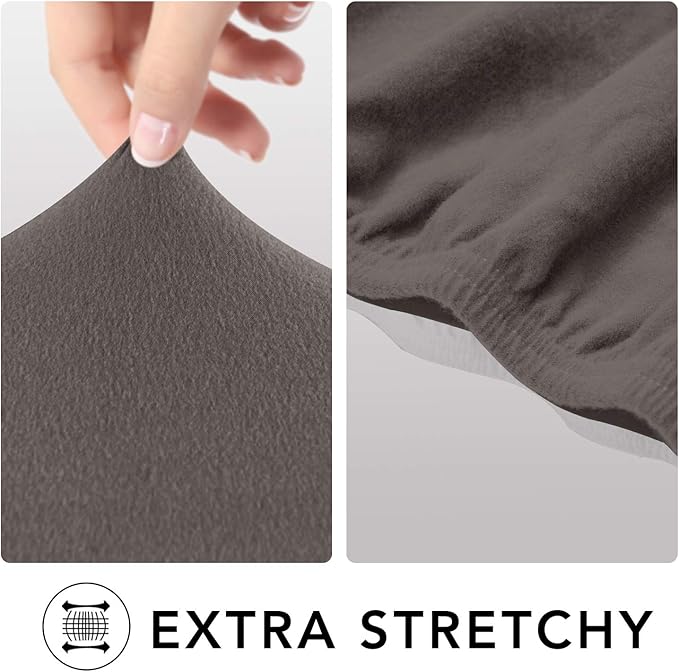 PureFit Super Stretch Sofa Slipcover – Spandex Non Slip Soft Couch Sofa Cover, Washable Furniture Protector with Non Skid Foam and Elastic Bottom for Kids, Pets （Loveseat, Taupe）