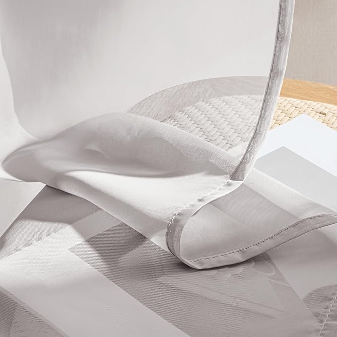 MIULEE Greyish Lilac Sheer Curtains 72 Inches Long, 4 Panels Set, Rod Pocket Light Filtering Window Drapes for Bedroom and Living Room, Elegant Airy Fabric, 42 x 72 Inches