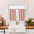 RYB HOME 100% Blackout Short Curtains for Small Window, Thermal Insulated Total Room Darkening Noise Reducing Curtains for Basement Bathroom RV Cars, 29 inches Wide by 30 inches Long, Peach Pink