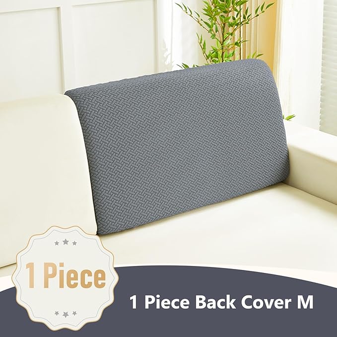 Couch Cushion Covers for Sofa Couch Covers Wear-Resistant Universal Sofa Cover Washable Stretch for Sectional Slipcovers (Texture-Gray,Back Cover M)