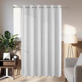 Joydeco Blackout Patio Sliding Door Curtains 84 Inches Long, Grommet Privacy Room Divider Curtains, Extra Wide Thermal Blackout Drapes for Bedroom Living Room (Greyish White, 80Wx84L, 1 Panel)