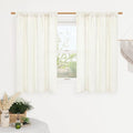 LAMIT Cream Linen Curtains 48 Inch Length 2 Panels, Light Filtering Faux Linen Textured Panels Rod Pocket Neutral Privacy Drapes for Kitchen/Window/Loft Room/Bedroom, 42 x 48 Inch
