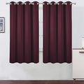 LEMOMO Burgundy Red Blackout Curtains 66 x 63 Inch Length/Set of 2 Curtain Panels/Thermal Insulated Room Darkening Blackout Curtains for Bedroom