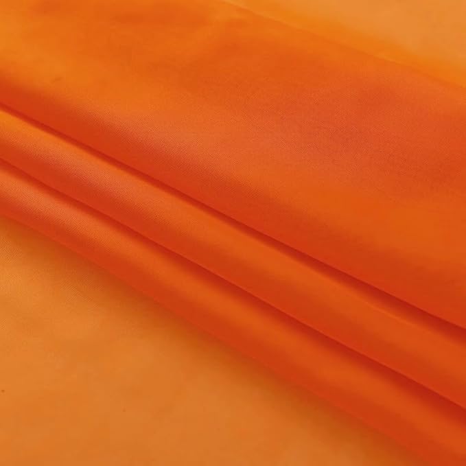 SpaceDresser Orange Sheer Curtains 4 Panels Rod Pocket Semi-Sheer Curtain 54 Inches Long Light Filtering Voile Window Drapes for Bedroom Living Room Kitchen, Each 52W x54L