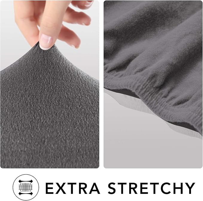 PureFit Super Stretch Chair Sofa Slipcover with Pocket – Spandex Non Slip Soft Couch Sofa Cover, Washable Furniture Protector with Elastic Bottom for Kids, Pets （Recliner, Light Gray）