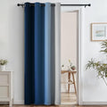 SimpleHome Ombre Room Darkening Curtains 84 inches Length for Bedroom,Grommet Gradient Light Blocking Blue to White Window Curtain for Living Room,1 Panel, 52x84 inches