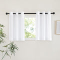 NICETOWN White Short Kitchen Curtains Over Sink 30 inches Long 2 Panels, Grommet Airy Cafe Curtains Cute & Elegant with Light Filtering Window Treatments for Nursery, W42 x L30