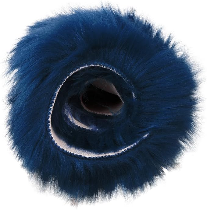 duduta Navy Blue Faux Sheepskin Fur Rug 3x5 ft, Fluffy Shag Bedroom Dorm Nursery Playroom Carpet Rug Non Slip Washable