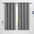 NICETOWN Silver Grey Blackout Curtains 63 inches Long for Bedroom, Grommet Solid Thermal Drapes Light Blocking Window Treatments Sound Reducing for Living Room, W46 x L63, 2 Panels