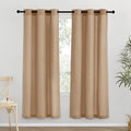 NICETOWN Camel Thick Linen Curtains 72" Length, Grommet Privacy Window Treatments Linen Weave with Light Penetration Vertical Drapes for Farmhouse/Home Office, W42 x L72, 2 Panels