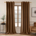 MIULEE Velvet Curtains Chocolate Elegant Grommet Thermal Insulated Soundproof Brown Room Darkening Curtains/Drapes for Classical Living Room Bedroom Decor 52 x 84 Inch Set of 2