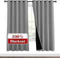 NICETOWN Full Shade Curtain Panels, Pair of Energy Smart & Noise Blocking Out Blackout Drapes for Dining Room Window, Thermal Insulated Guest Room Lined Window Dressing(Silver Grey, 62 x 72 inch)