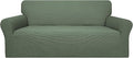 Easy-Going 100% Waterproof Couch Cover, Dual Waterproof Sofa Cover, Stretch Jacquard Sofa Slipcover, Leakproof Furniture Protector for Kids, Pets, Dog and Cat (Oversized Sofa, Grayish Green)