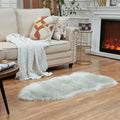 EasyJoy Ultra Soft Fluffy Shaggy Area Rug Faux Fur Rug Chair Cover Seat Pad Fuzzy Area Rug for Bedroom Floor Sofa Living Room (2 x 4 ft Sheepskin, Light Grey)