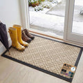 GORILLA GRIP 100% Waterproof All-Season WeatherMAX Doormat, 47x35, US Designed Natural Rubber, Stain and Fade Resistant, Low Profile Indoor Outdoor Door Mats, Easy Clean Patio Mat, Modern Latte