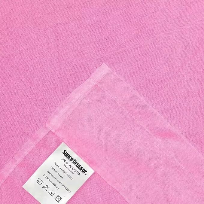 SpaceDresser Basic Rod Pocket Sheer Voile Window Curtain Panels Pink 1 Pair 2 Panels 60 Width 108 Inch Long for Kitchen Bedroom Children Living Room Yard（Pink, 60W x 108L）