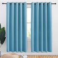 NICETOWN Bedroom Curtains Blackout Drapery Panels, 2 Panels, 70 x 72 inches, Teal Blue, Three Pass Microfiber Thermal Insulated Solid Ring Top Blackout Window Curtains/Drapes