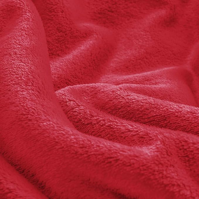 BEDELITE Big Fleece Blanket 120" x 120" (10' x 10'), Super Soft Fluffy Fuzzy Oversized King for Bed, Couch, Sofa, Camping, Extra Large Blanket Fits Your Whole Family, Red