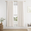 Guken Ivory 100% Blackout Linen Curtains 72 Inch Length 2 Panels Set for Living Room Bedroom Back Tab Thermal Insulated Black Out Drapes Room Darkening Window Curtains 40 Wide