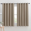 NICETOWN Thermal Insulated Taupe Blackout Curtains for Bedroom, Set of 2, 70 by 63 inches Long, Window Treatment Solid Grommet Room Darkening Drape Panels for Bedroom