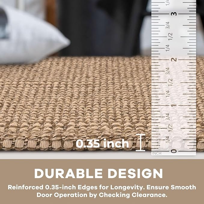 KOZYFLY Extra Long Runners for Hallways 2.6x16 ft Washable Kitchen Runner Non Slip Rubber Backed Hallway Rug Cotton Entryway Runner Rug Floor Carpet for Indoor Hall, Kitchen, Stair, Tan/Orange/Brown