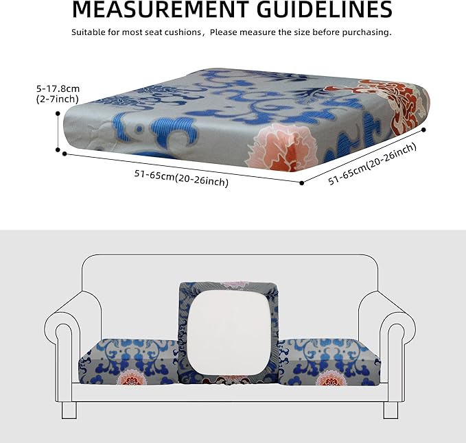 Outdoor Cushion Covers Set,8PCS Patio Furniture Couch Seat Slipcovers, Replacement for Sofa Sectional Chair(Cover，Only)