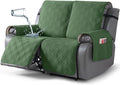 TAOCOCO 100% Waterproof Loveseat Recliner Covers 2 Seater, Split Loveseat Covers for Reclining loveseat, Non Slip Reclining Couch Cover with Double Straps for Kids, Pets(2 Seater, Vine Green)