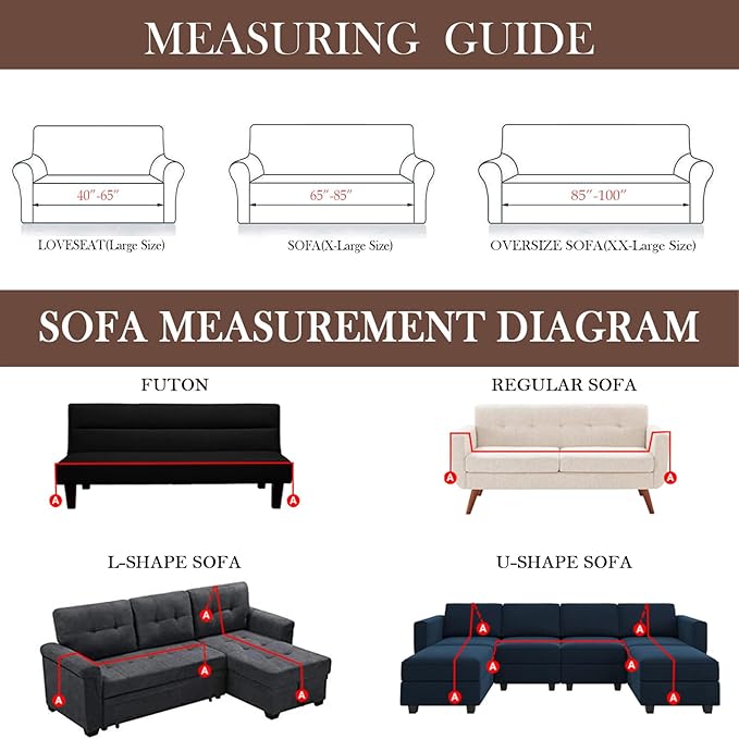 HANDONTIME Brown Sofa Covers Slipcover Simple Couch Cover for Pet Dogs Couch Cushion Covers for L Shape Chocolate Sofa Throw Cover Machine Washable Sectional Couch Covers for Living Room, 71" X118"