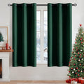 MIULEE Christmas Blackout Curtains,Room Darkening Thermal Insulated Drapes Solid Window Treatment Set Grommet Top Light Blocking Curtain for Living Room/Bedroom 2 Panels 42x63 inch, Hunter Dark Green