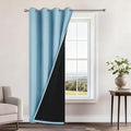 Yakamok 100% Blackout Curtains 84 Inches Long, 2 Thick Layers Heat and Full Light Blocking Soft Thermal Insulated Drapes for Bedroom(52" Wide Each Panel, Sky Blue, 1 Panel)