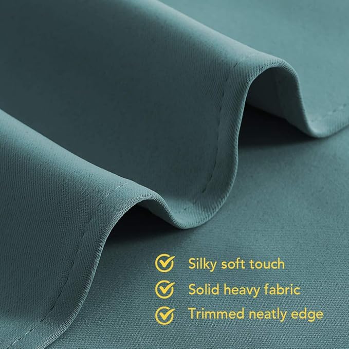 NICETOWN Blackout Window Curtains 60 inch Length 2 Panels, 34 x 60 Inch, Sea Teal, Grommet Top Room Darkening Thermal Insulated Solid Vertical Drapes for Bedroom/Kid Room