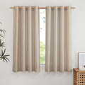 NICETOWN Flax Linen Taupe Window Curtains 63 inches Long, Grommet Linen Blend Drapes Privacy Assured with Light Through Window Treatments for Bedroom/Kids Room, W55 x L63, 2 Pieces