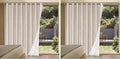 H.VERSAILTEX Linen Blackout Curtain Durable Thick Textured Linen Look 100% Blackout Patio Door Curtain Anti Rust Grommet Extra Wide Sliding Door Curtain Panel, W100 x L84 inch - Natural (Pack of 2)