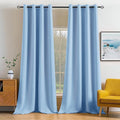 MIULEE Blackout Curtains 96 Inches Long for Bedroom Living Room Thermal Insulated Room Darkening Grommet Top Solid Light Blocking Drapery Set of 2 Window Panels Sky Blue