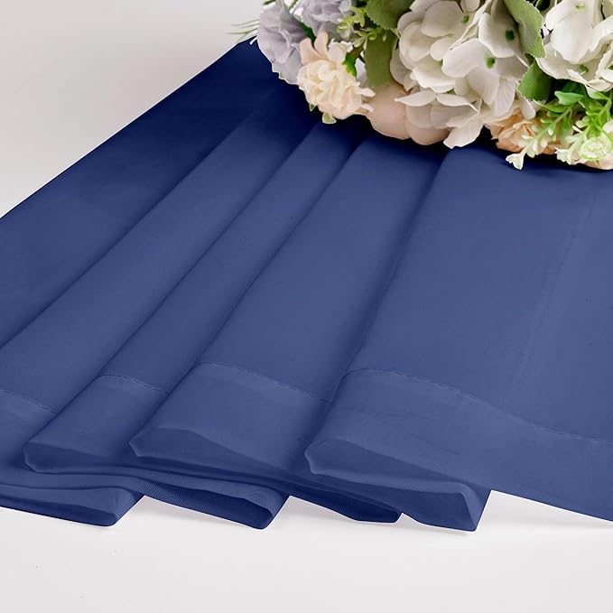 Chyhomenyc Royal Blue Sheer Curtains, 84 Inch Long 2 Panel Set, Rod Pocket Voile Drapes for Living Room, Bedroom - 2PCS, Each 42 W x 84 L