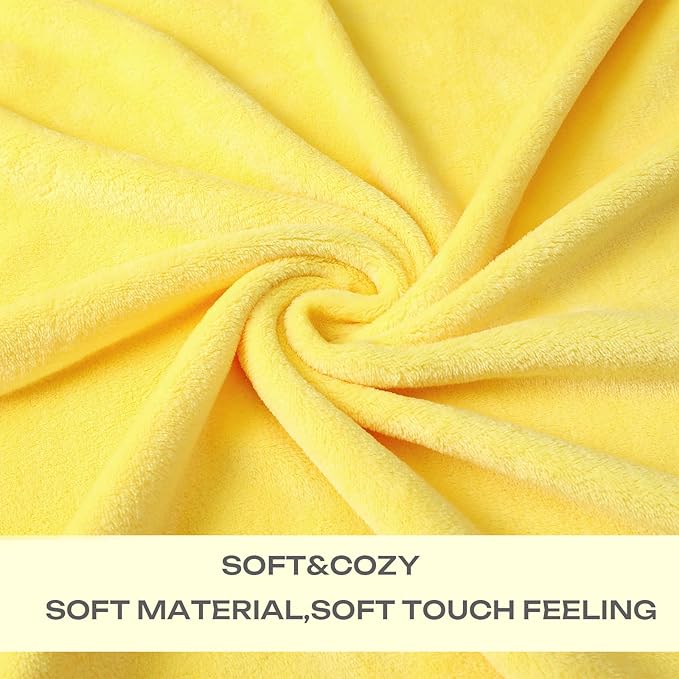 JIAHANNHA Yellow Throw Blanket Fleece Blanket Throw Size(50 by 70 Inches),Super Soft Cozy Plush Blanket for Couch Sofa Bed,Lightweight Warm Bed Blankets for Adults,All Season