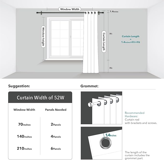 Deconovo Christmas Red Curtains, Blackout Drapes, Soundproof Curtain, Silver Print, 52 x 63 Inch Long, 2 Panels, Machine Washable Window Panel for Living Room Bedroom Festival Party Decoration Kitchen