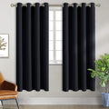 BGment Blackout Curtains for Bedroom - Grommet Thermal Insulated Room Darkening Curtains for Living Room, Set of 2 Panels, Each 55 x 69 Inch, Black
