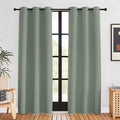 NICETOWN Window Curtain Panels, Greyish Green, 1 Pair, 42 by 80-inch, Thermal Insulated Solid Grommet Blackout Draperies/Drapes for Basement