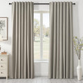 Topfinel 84 Inch Long Linen Blackout Curtains for Bedroom Flax Grey 100% Black Out Linen Texture Curtains Solid Thermal Insulated Window Drapes Luxury Decor for Living Room 84 inches Length 2 Panels