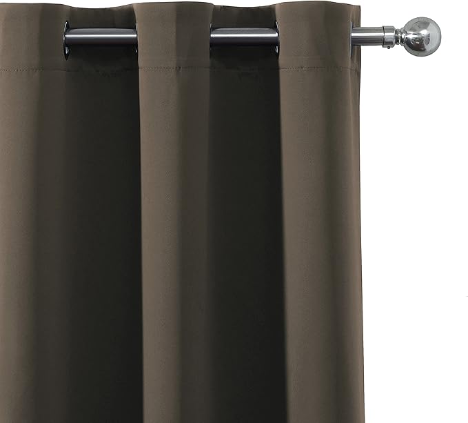 LEMOMO Blackout Curtains 66 x 84 inch/Chocolate Brown Curtains Set of 2 Panels/Thermal Insulated Room Darkening Bedroom Curtains