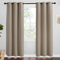 NICETOWN Taupe Room Darkening Curtains for Kitchen, Set of 2, 42 inches Wide by 78 inches Long, Window Treatment Thermal Insulated Solid Grommet Room Darkening Curtains/Drapes for Bedroom