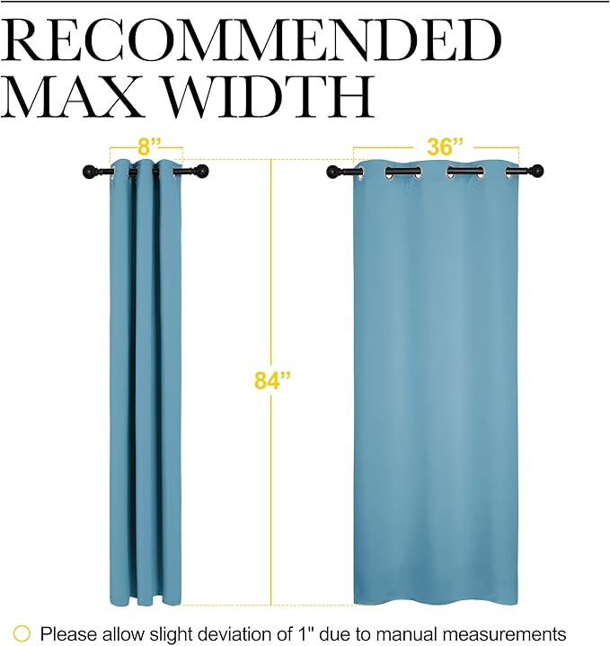 NICETOWN Window Treatment Thermal Insulated Solid Grommet Blackout Curtains/Drapes for Bedroom (Teal Blue, Set of 2 Panels, 42 by 84 Inch)