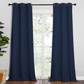 NICETOWN Window Drapes Long Curtains - Living Room Panels Grommet Top Window Treatment for Hall & Guest Room (Navy, 42 inches Wide x 95 inches Long, 2 Pieces)