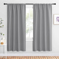 NICETOWN Silver Grey Blackout Curtains for Living Room - Triple Weave Home Decoration Thermal Insulated Solid Rod Pocket Blackout Drapes for Bedroom(Set of 2, 42 x 72 Inch)