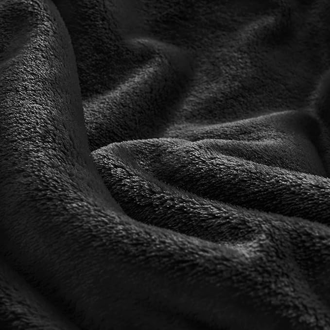 BEDELITE Big Fleece Blanket 120" x 120" (10' x 10'), Super Soft Fluffy Fuzzy Oversized King Blanket for Bed, Couch, Sofa, Camping, Extra Large Fits Whole Family, Black