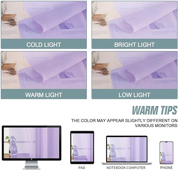 Sheer Curtains for Window 96 Inches Long 2 Panels, Soft Airy Light Filtering Voile Sheer Curtains for Living Room Bedroom, Dual Rod Pocket Elegant Window Drapes, Lavender, 2x42Wx96L Inches