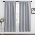 RYB HOME Blackout Curtains for Bedroom Living Room 72 inches Long, Thermal Insulated Privacy Rod Pocket Drapes for Nursery Office Home Theater, Width 42 by Length 72, Silver Grey, 2 Panels